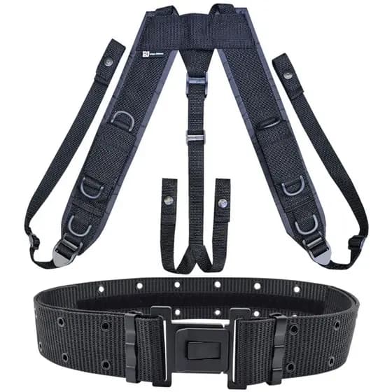 Cinto Na + Suspensório Com Bolso Preto