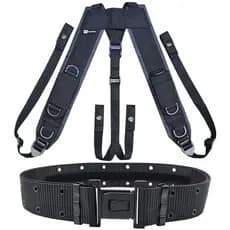 Cinto Na + Suspensório Com Bolso Preto