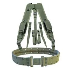 Suspensórios Militares Com Bolso + Cinto Na Verde