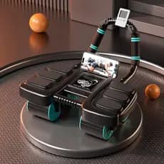 ZRSE Rolo Abdominal de Quatro Rodas Atualizado com Temporizador e Rebote Automático