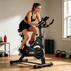 ZRSE Bicicleta Ergométrica Spinning de Resistência Mecânica com Monitor Peso Suporte Máximo 150kg