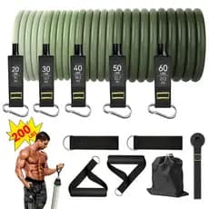 ZRSE 150/200LBS Kit de Elásticos de Resistência para Treino em Casa, Fisioterapia, Pilates e Funcional