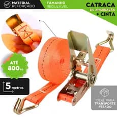 Cinta Catraca De Amarração 5 Metros Carga 800kg | Bnvt