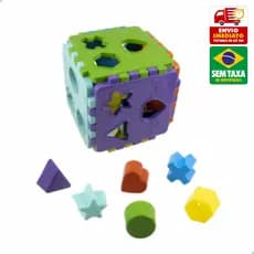 Brinquedo Educativo de Encaixar Cubo Educa Mais Baby Educativo Kendy