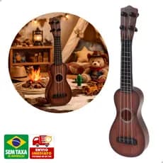 Violão Brinquedo Infantil 37cm Ukulele Cavaquinho Cordas Nylon Ajustáveis Educativo