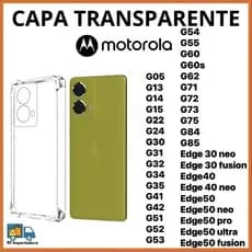 Capa Transparente TPU Anti Shock Para Motorola G05 G15 G35 G45 G55 G75 G85