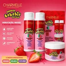 kit Capilar 03 Produtos Cheirinho de Chiclete Babablu Charmelle Cosméticos (Shampoo + Condicionador + Máscara)