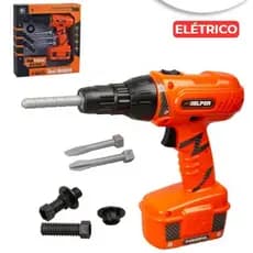 Kit Ferramentas Infantil Furadeira Brinquedo Eletrica Som Movimento + Brocas Parafuso Presente Menino Menina Inmetro Top