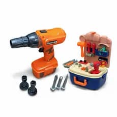 Kit Oficina Infantil Furadeira Eletrica Som Movimento + Maleta Ferramentas 30 Peças Brinquedo Educativo Inmetro Oferta