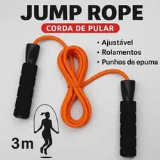 Corda de Pular Ajustável 3m com Rolamento e Punho Espuma