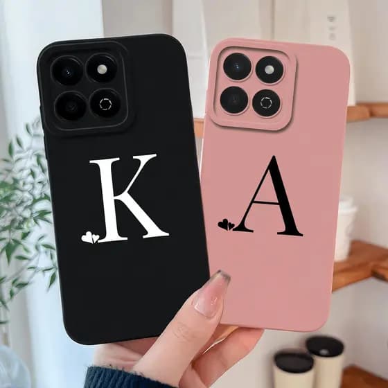 Para Honor X7C Caixa De Telefone Amor Coração Letras Suave Capas De Silicone Líquido Proteção De Câmera Capa Traseira Du
