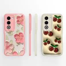 Para Oppo A5 2025 A5X 4G 5G Caso De Telefone Doce Cereja Padrão Macio Silicone Líquido Cobertura Completa Capa Traseira