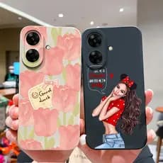 Para Realme Note 50 60 Capa Traseira Padrões Florais Exclusivos Proteção Câmera Silicone Líquido Macio E Suave De Telefo