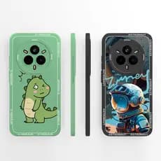 Compatível Para Realme 14 Pro Plus 5G Embalagem Bonito Panda Dinossauro Astronauta Macio Silicone Líquido Proteção Compl