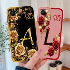 Para Realme C30 C30S V30 V30T 5G Caso De Telefone Artístico Rosa Letras Macio Suave Silicone Líquido Proteção Completa A