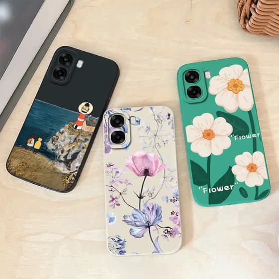 Para Oppo A6 A6X A6S Capa De Telefone Exclusivo Floral Flor Padrões Proteção Da Câmera Macio Suave Líquido Silicone Caso