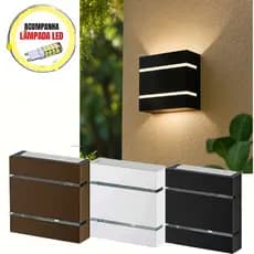 Kit 5 Arandela Luminária de Parede Externa Interna 2 Frisos 2 Focos Bivolt LED