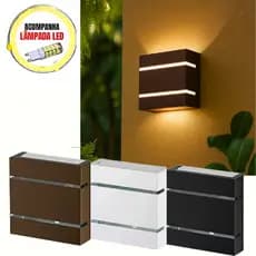 Kit 2 Arandela Luminária de Parede Externa Interna 2 Frisos 2 Focos Bivolt LED