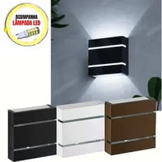 Kit 10 Arandela Luminária de Parede Externa Interna 2 Frisos 2 Focos Bivolt LED