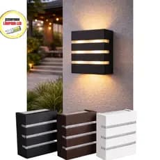Kit 3 Arandela Luminária de Parede Externa Interna 3 Frisos 2 Focos Bivolt LED