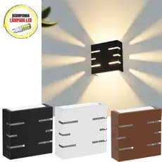 Kit 1/2/3  Arandela Luminária de Parede Externa 6 Frisos Led Bivolt Muro Casa Decoração