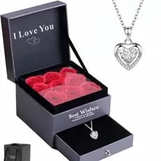 JOIA COLAR ROSAS PRESENTE FEMININO LUXO