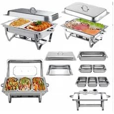 Rechaud Inox 9 Litros 1/2 Panelas Banho Maria 2 Cubas panela buffet panela inox