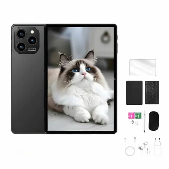 Tablet 10.1” com Teclado+Mouse 6GB RAM 128GB Android 13 Câmera 50MP