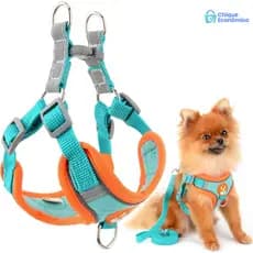 Coleira Peitoral Confortável e Guia para Pets – Ideal para Raças Pequenas e Médias