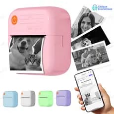 Adequado para Android Ios Mini impressora térmica portátil animação Design foto impressora sem fio+Rolo Papel