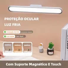 Luminária De Led Sobrepor Bastão Recarregável Sem Fio Com Suporte Magnético E Touch 3 cores com Controle Remoto