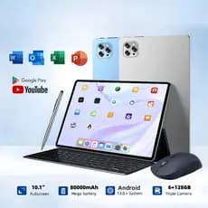 Tablet 10.1” com Teclado+Mouse 6GB RAM 128GB Android 13 Câmera 50MP