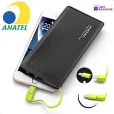 Carregador Portátil Pineng Power Bank 10.000mAh com Adaptador para iPhone e Android (V8)