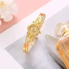 Relógio de ouro senhoras relógio feminino elegante feminino pequeno mostrador relógio de quartzo pulseira fina nicho Ret