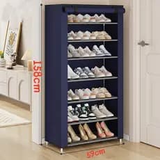 Armário Para Sapatos Azul Escuro Com Fecho De Zíper E Promoção Ideal De Divisões De Bolso