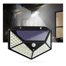 Luminária Solar 100 Led Com Sensor Jardim Externa Prova D'água