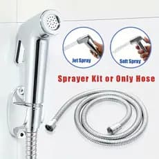 Chuveiro Sanitário Completo Luxo Metal Aço Válvula De Cobre Núcleo 1.2m Privado