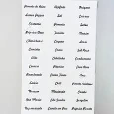 117 Unidades De Etiquetas Transparentes Para Especiarias 6x2cm