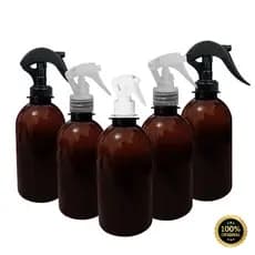 10 Frascos Âmbar Pet 250ml Rosca 28 Com Válvula Gatilho Mini Trigger Spray Borrifador