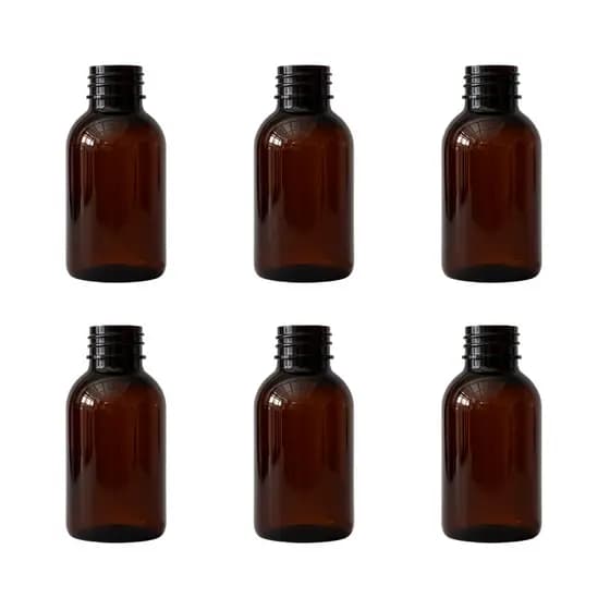 10 ou 25 Frasco Pet 60ml Âmbar Sem Tampa