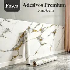 Papel Adesivo 5 Metros  Mármore Dourado Exclusivo Lavável Quarto, Sala e Cozinha.  1/2/3 Peças
