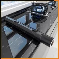 papel de parede Adesivos para cozinha Brilhante Lavável Mármore gelo 5 Metro x 60cm Resistente Agua