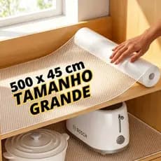 Forro Antiderrapante 45CM x 5M | Para Gaveta, Geladeira e Guarda‑Roupas, Transparente, Evita Deslizamento em Superfícies