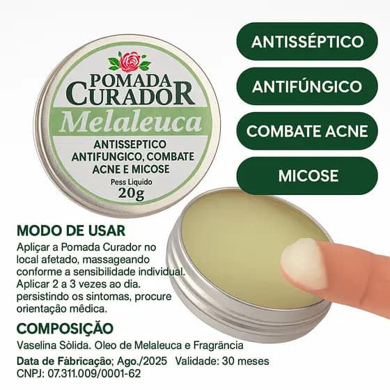 2 Pomadas Melaleuca 20g Uso Externo Antisséptico Natural