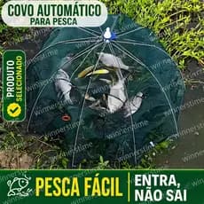 Covo Armadilha Com 6 ou 8 Furos Pesca Peixes Siri Lambari Camarão Iscas Guarda Chuva/octogonal