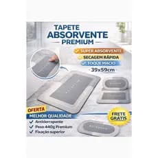 Tapete Antiderrapante para Banheiro440g Premium para Banheiro, Cozinha e Varanda, Secagem Rápida,