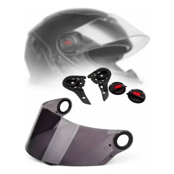 Viseira Fume + Reparo Completo Botão Fw3 Gt Ls2 Ff358 Ff396 Escura