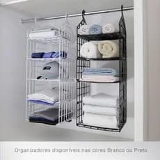 Organizador Suspenso Dobrável de 5 Níveis Guarda Roupa Toalhas Lençois
