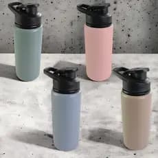 Garrafa Squeeze Cantil De Aluminio  600ML Agua Com Alça Academia Viagens Suco Chá Gelado Garrafa de Hidratação