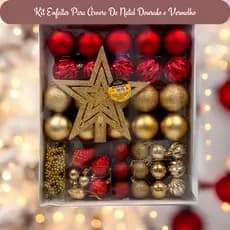 Kit Enfeites Árvore Natal Decoração Natalina Bolinhas Estrela Coração Lindo Cordão Perola